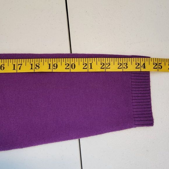 J Jill Sweater Womens M Purple Vneck Knit Pullover Fairy Colorful Mature Warm - Picture 10 of 10